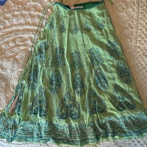 Soft Surroundings Green Long Flowing Skirt NWT (L9)